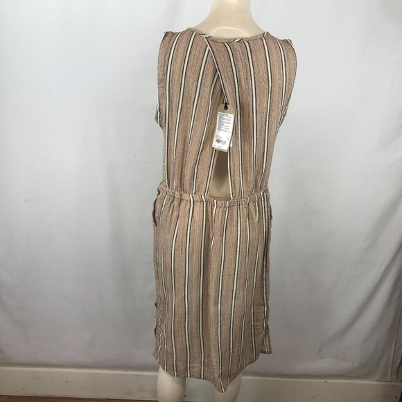 PRANA - WOMEN'S SMALL - COPPER STRIPE SHORT SLEEVE V NECK ECOTROPICS DRESS - Picture 3 of 7